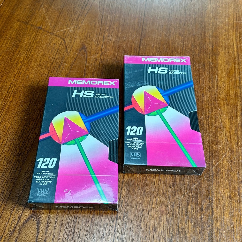 Memorex HS 120 High Standard Blank VHS Video Cassette Tape 2 Pack Sealed New OS